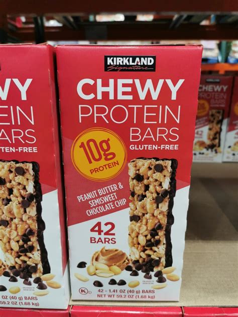 Kirkland Signature Chewy Protein Bars Count Box Costco Chaser