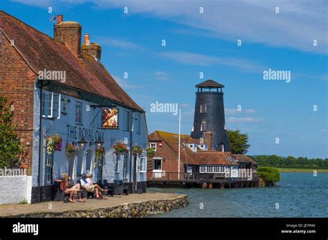 The Royal Oak Pub And Langstone Mill At High TIde Langston Harbour