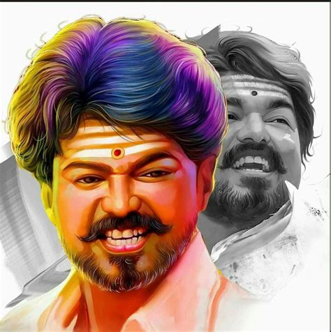 Thalapathy Vijay Oil Painting X Wallpaper Teahub Io