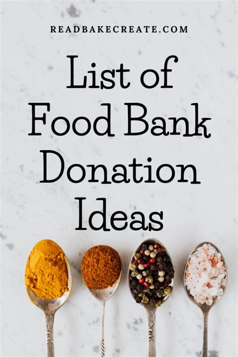 An Extensive List of Food Bank Donation Ideas - Read! Bake! Create!