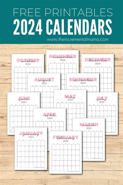 Cute 2024 Calendar Printables Calendar Template Daily Planner Template Monthly Calendar Template