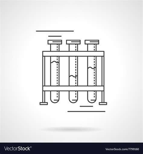 Test Tubes Rack Flat Line Design Icon Royalty Free Vector