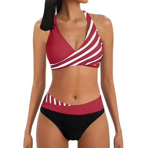 Sngxgn Women S Knot Scoop Neck Bikini Set Ruched High Waisted Two Piece