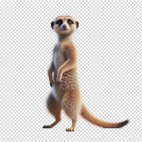 Premium Psd A Meerkat Standing On A White Background