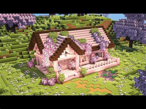 (46) Minecraft How to build a Cherry Blossom Survival House - Starter ...