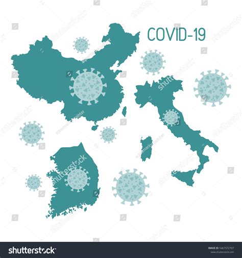 Vector Illustration Map China South Korea Stock Vector (Royalty Free ...