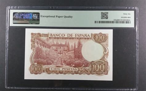 100 PESETAS 1970 SPAIN BANCO DE ESPA PMG 66 EPQ MA Shops