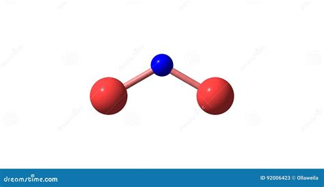 Estructura Molecular Del Dióxido De Nitrógeno Aislada En Blanco Stock De Ilustración