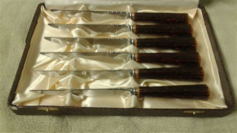 Glo Hill Set Of Vintage Steak Knives Made In Canada Bakelite Etsy