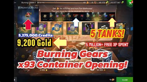 Wot Blitz Crate Opening Burning Gears Container Opening Tanks In