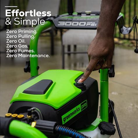 Greenworks 3000 Psi 2 Gallons Cold Water Electric Pressure Washer In The Pressure Washers