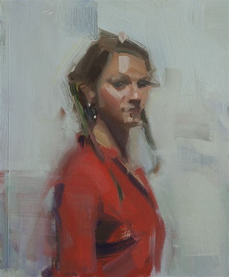 Diane In Red Oil On Panel X Davidshevlino Abstract