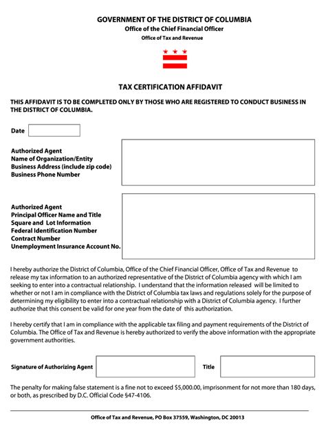 Dc Tax Certificate Fill Out Sign Online Dochub