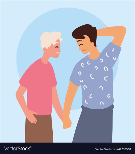 Gay Couple Holding Hands Royalty Free Vector Image