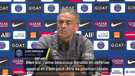 Psg Luis Enrique Lucas Beraldo Cest Comme Sil Sortait Du Centre