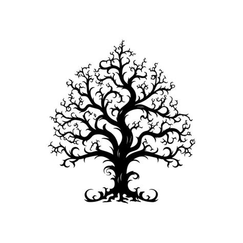 Premium Photo Naked Tree Silhouette Hand Drawn Isolated Vector