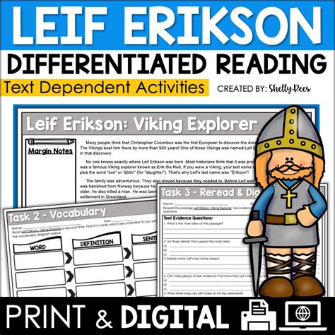 Leif Erikson Reading Passage And Comprehension Worksheets Appletastic