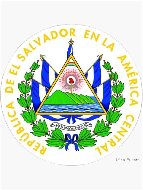 Flag Of El Salvador Sticker For Sale By Mika Funart Redbubble