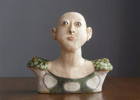 Ceramic Sculpture Art Human Face Sculpture Ceramic Frog - Etsy