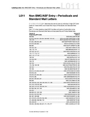 Fillable Online Pe Usps DMM L011 Non BMC ASF EntryPeriodicals And