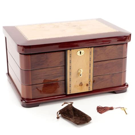 Jere High Gloss Finish Jewelry Chest With Swing Out Trays Ebth