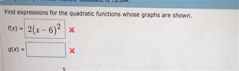 Solved Find Expressions For The Quadratic Functions Whose