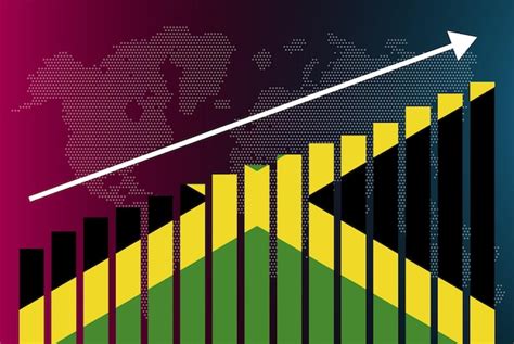 Premium Vector Jamaica Bar Chart Graph Increasing Values Country