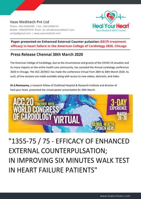 Paper Presented On Eecp Treatment Efficacy In Heart Failure In The