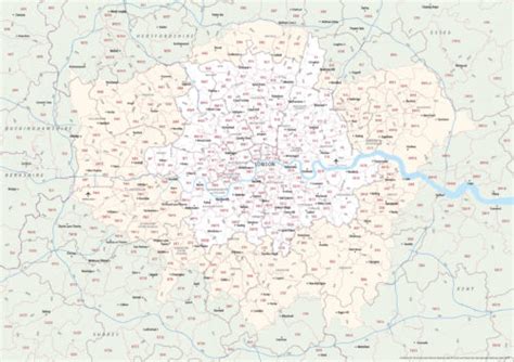 Map of Greater London postcode districts and boroughs