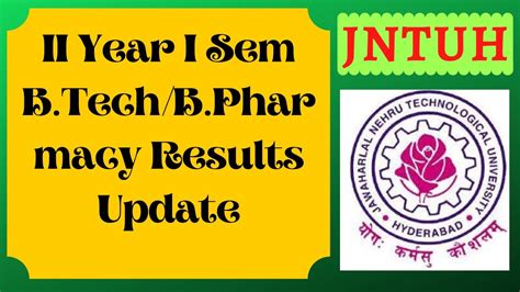 Jntuh B Tech B Pharmacy Exam Results Information Jntuh Latest