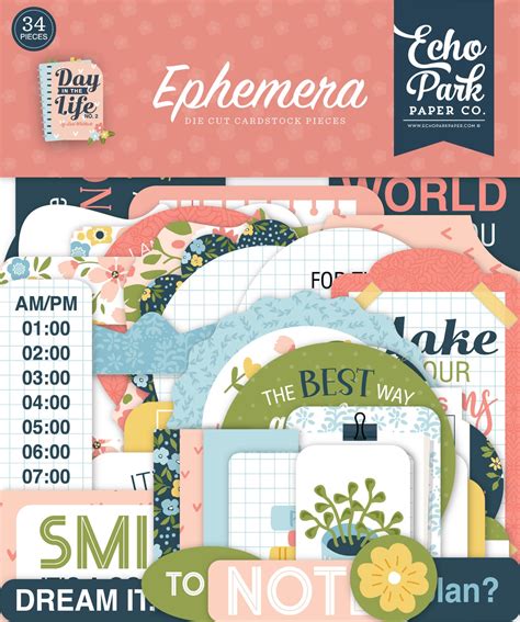 Echo Park Cardstock Ephemera 33pkg Icons Day In The Life No