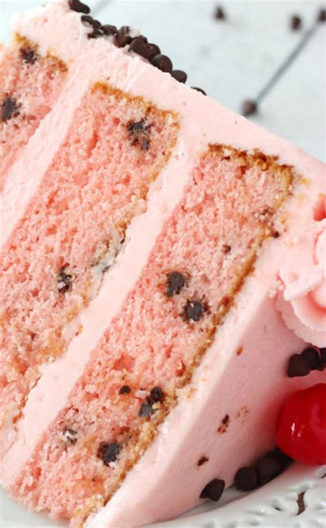 Cherry Chocolate Chip Cake Naturally Pink Birthday Cake Recipe