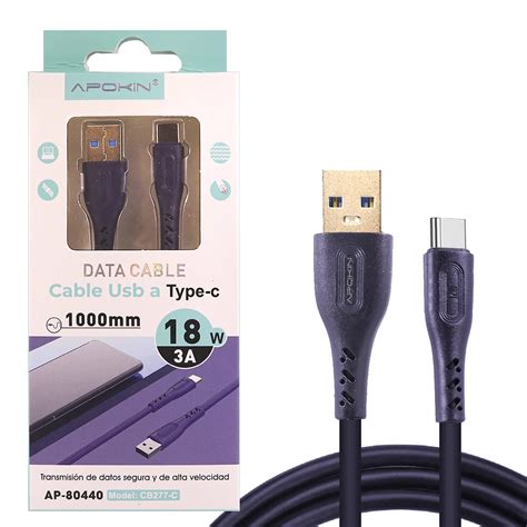 USB To Type C Cable 3 0A 1 0 Meter 18W 3A Purple