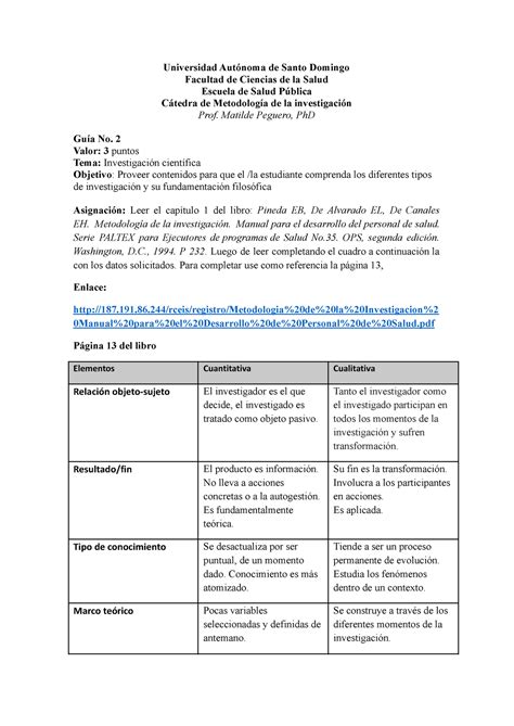 SAP105 Guia 2 Guía 2 Universidad Autónoma de Santo Domingo Facultad