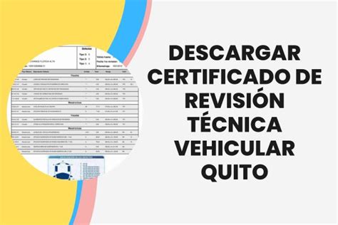 Descargar Certificado De Revisi N T Cnica Vehicular Quito