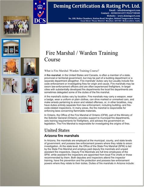 Fire Marshal WardenTraining Course Pdf