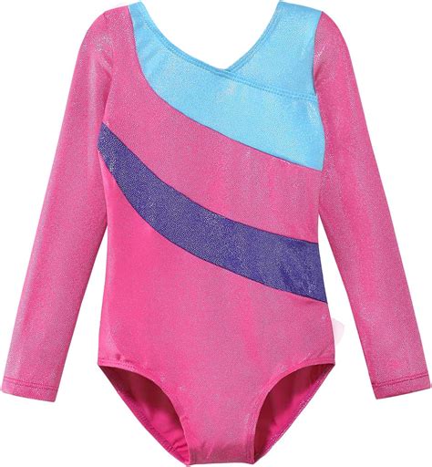 Leotards For Girls Ballet Gymnastics Long Sleeve Sparkles Aqua Blue