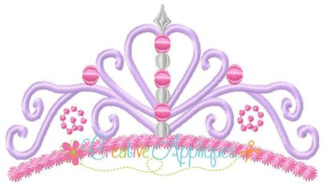 Princess Crown Monogram Topper Machine Embroidery Design 6 Etsy