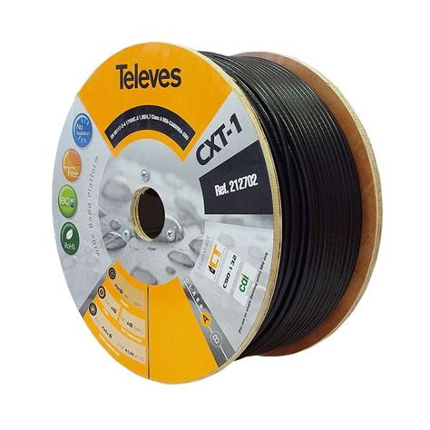 Câble coaxial bobine bois 250m CXT 1 Eca A 17VAtC A Noir Televes