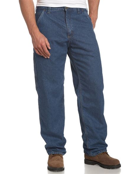 Carhartt Original Fit Work Dungaree Flannel Lined Darkstone In Blue For Men Lyst