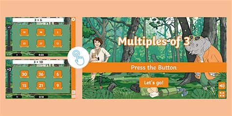 👉 Multiples of 3 KS2 Press the Button Maths Game - Twinkl