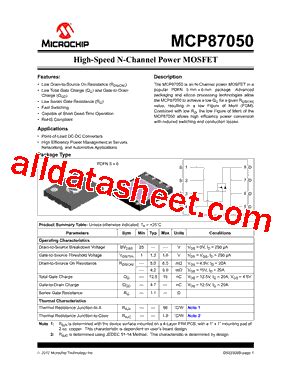 MCP87050 데이터시트 PDF Microchip Technology