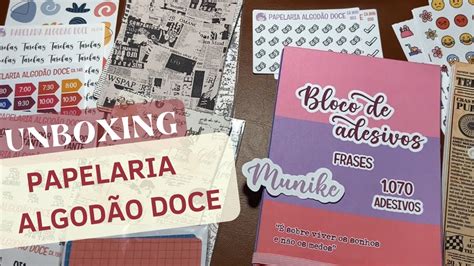 Unboxing Papelaria Algod O Doce Blocos De Adesivos Vintage E Frases