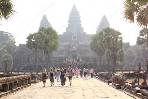 Cambodia Provincia Siem Angkor Wat De Marzo De Turistas No