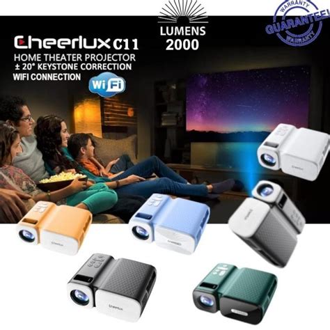 Proyektor Mini Cheerlux C Portable Wifi Andorid Lumens Lazada