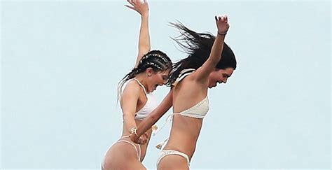 Kendall Kylie Jenner Jump Off A Boat Together In Mexico Bikini