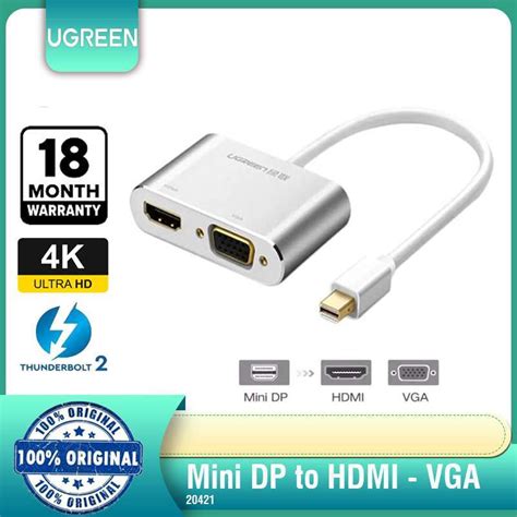 Jual Ugreen Mini Dp To Hdmi Vga Converter Cm Silver Di Seller