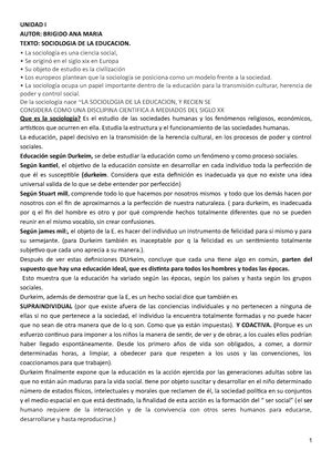 Resumen Sociolog A Resumen Sociolog A Unidad Qu Es La Sociolog A