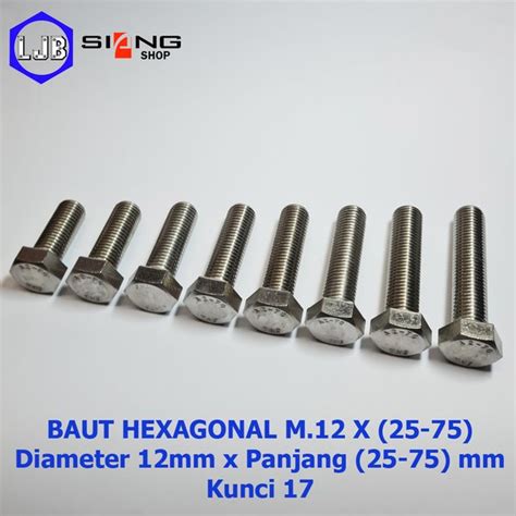 Jual Baut Hex M Stainless The A Panjang Sd Mm Di Lapak