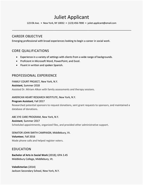 How To Write A Great Internship Social Work Resume